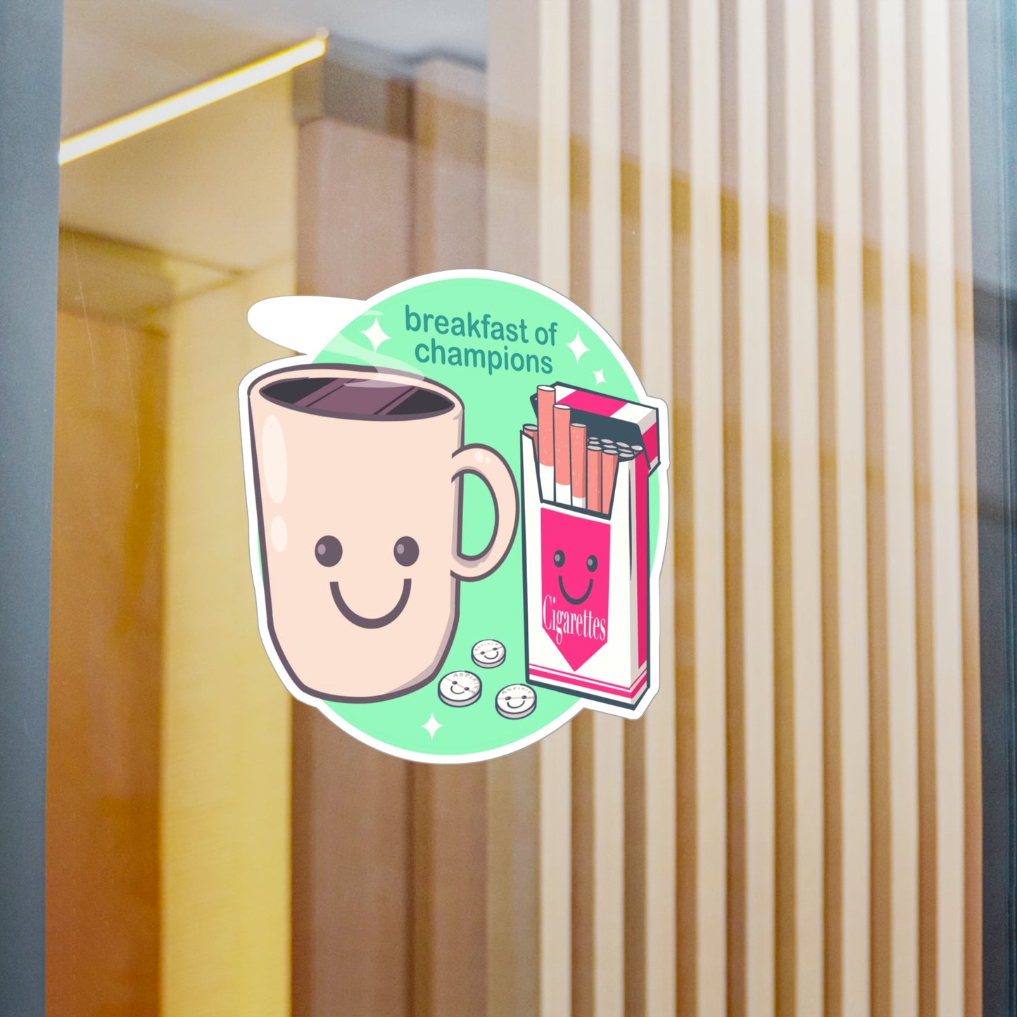 Breakfast Of Champions Kiss-Cut Vinyl Decal