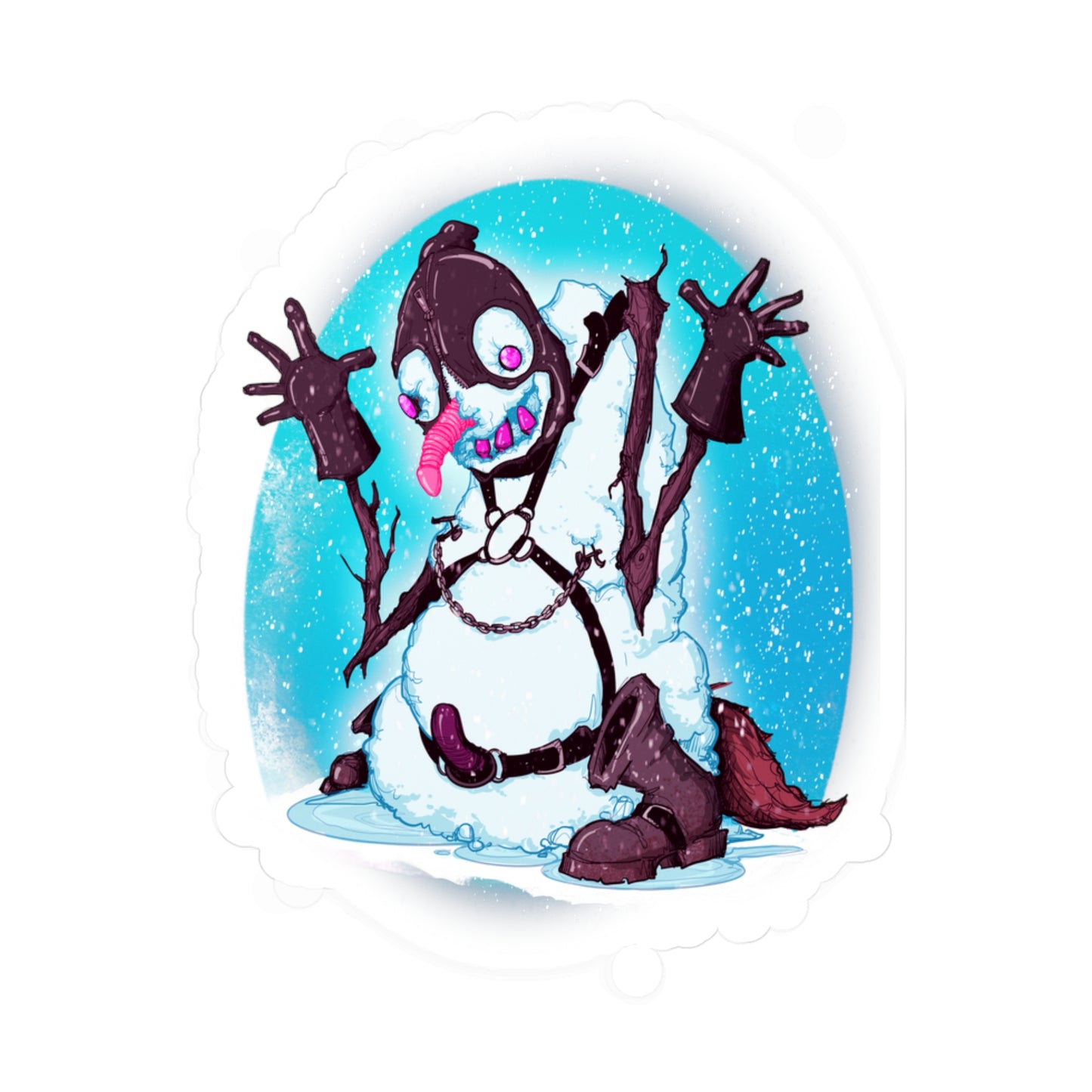 Kinky Snowman Kiss-Cut Vinyl Decal