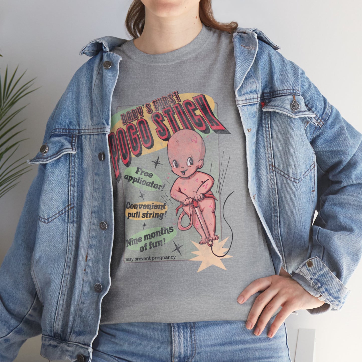 Baby's First Pogo Stick Unisex Heavy Cotton Tee