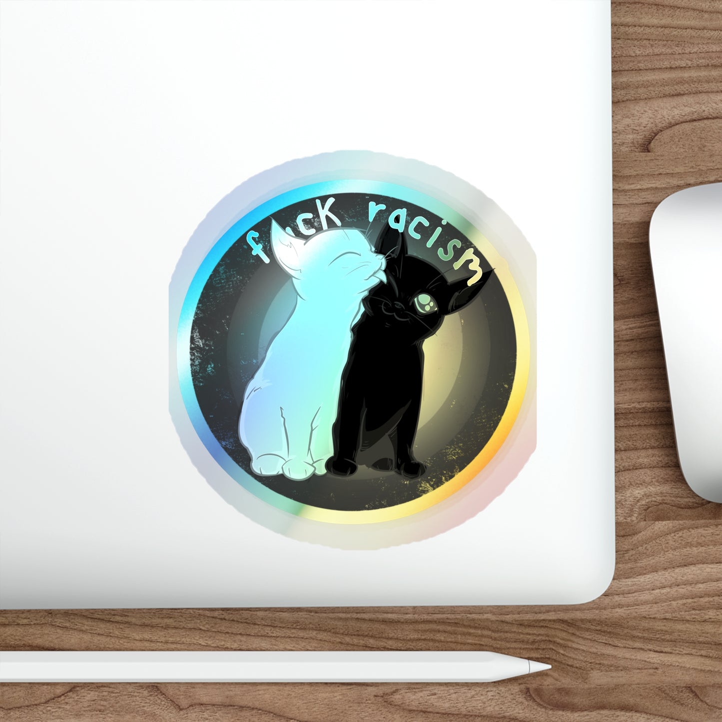 Fuck Racism Holographic Die-cut Stickers