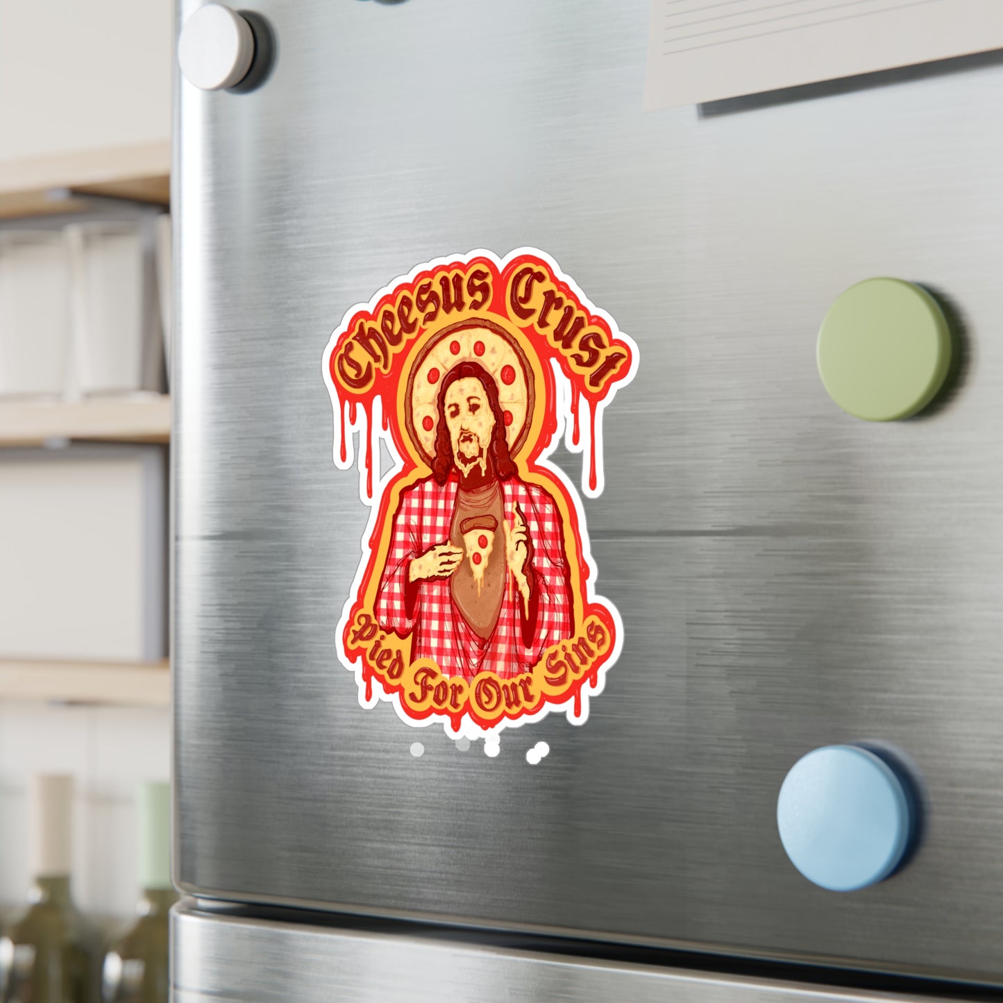 Cheesus Crust Kiss-Cut Vinyl Decal