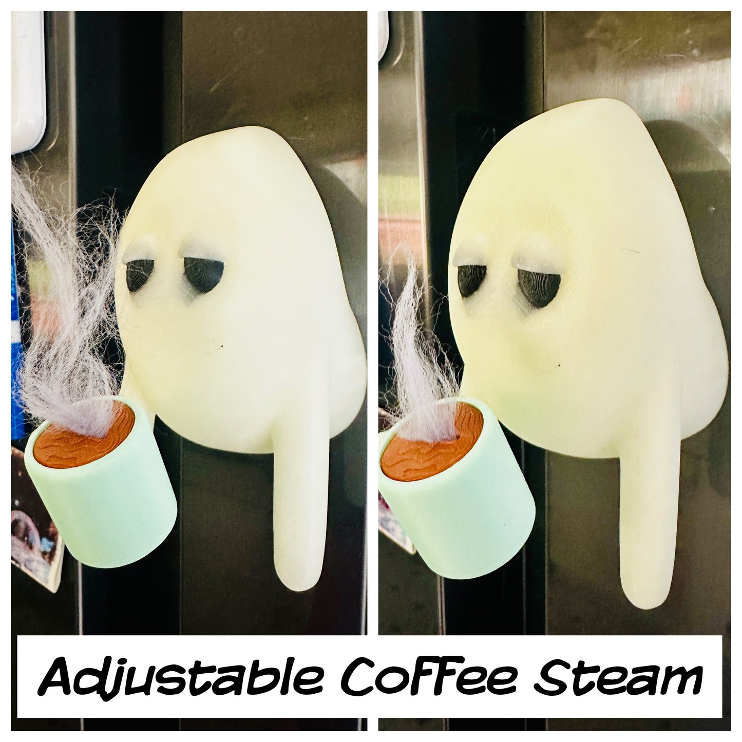 Fridge Frights Glow 3D Print Fridge Magnets (Coffee & Donuts Ghost)