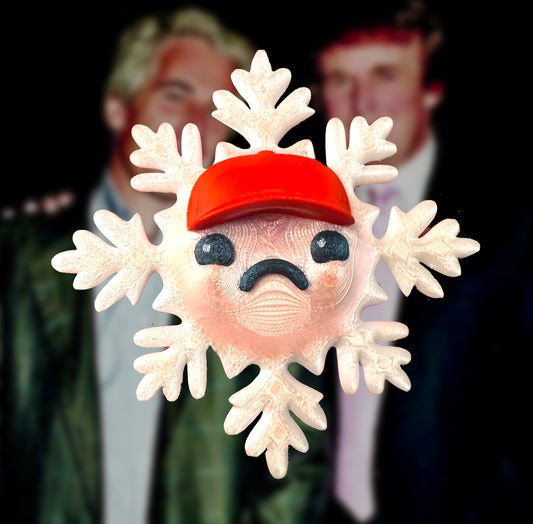 Red Hat Snowflake 3D Print Ornament