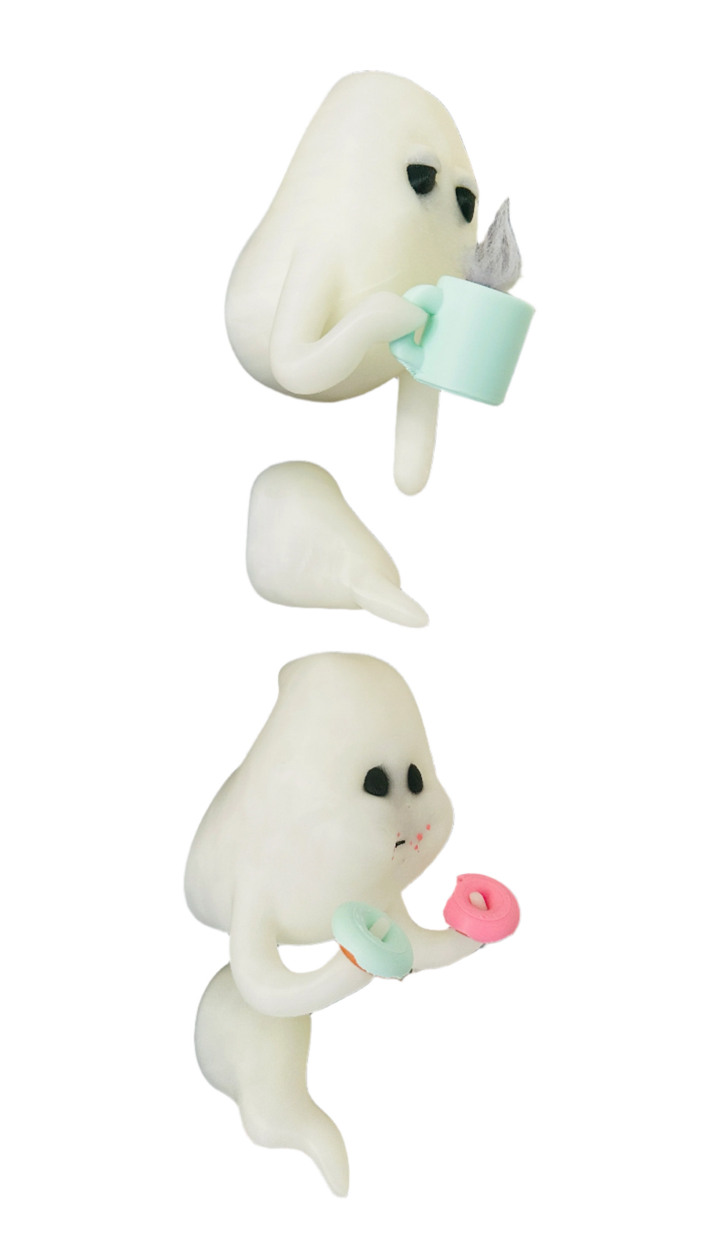 Fridge Frights Glow 3D Print Fridge Magnets (Coffee & Donuts Ghost)