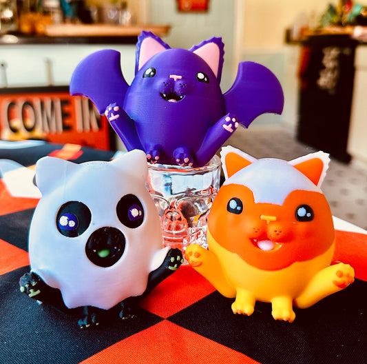 Spooky Cats 3D Printed Cat Halloween Figures 3 Pack
