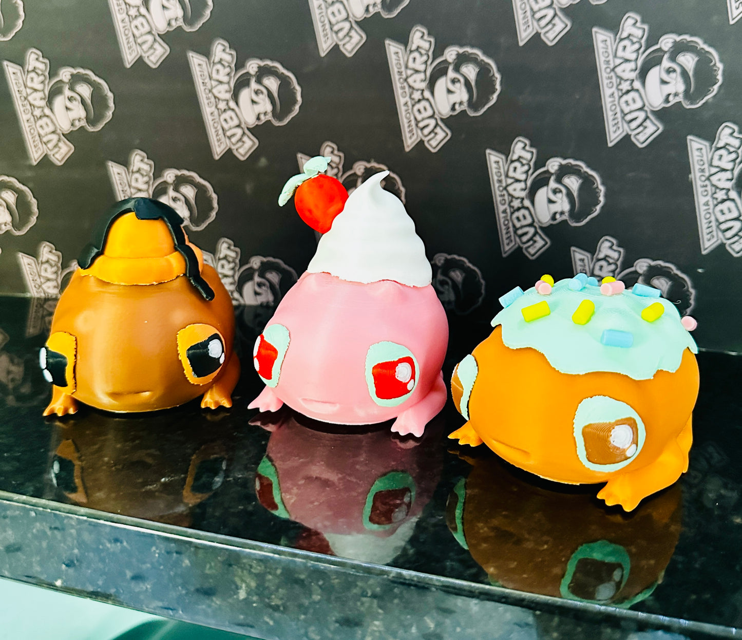 Fridge Frogs Magnet 3D Print Figures