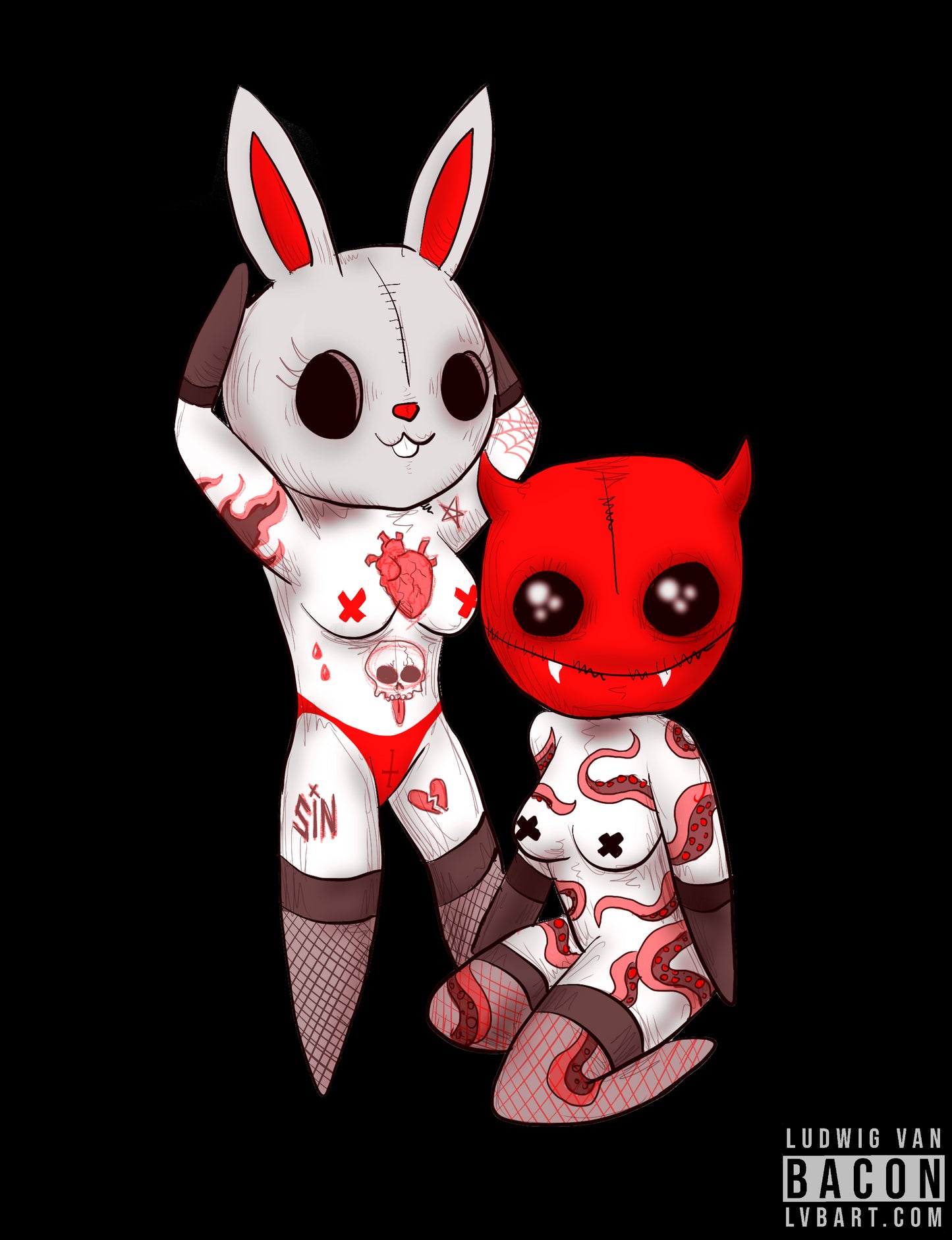 The Rabbit and The Devil Fine Art Print