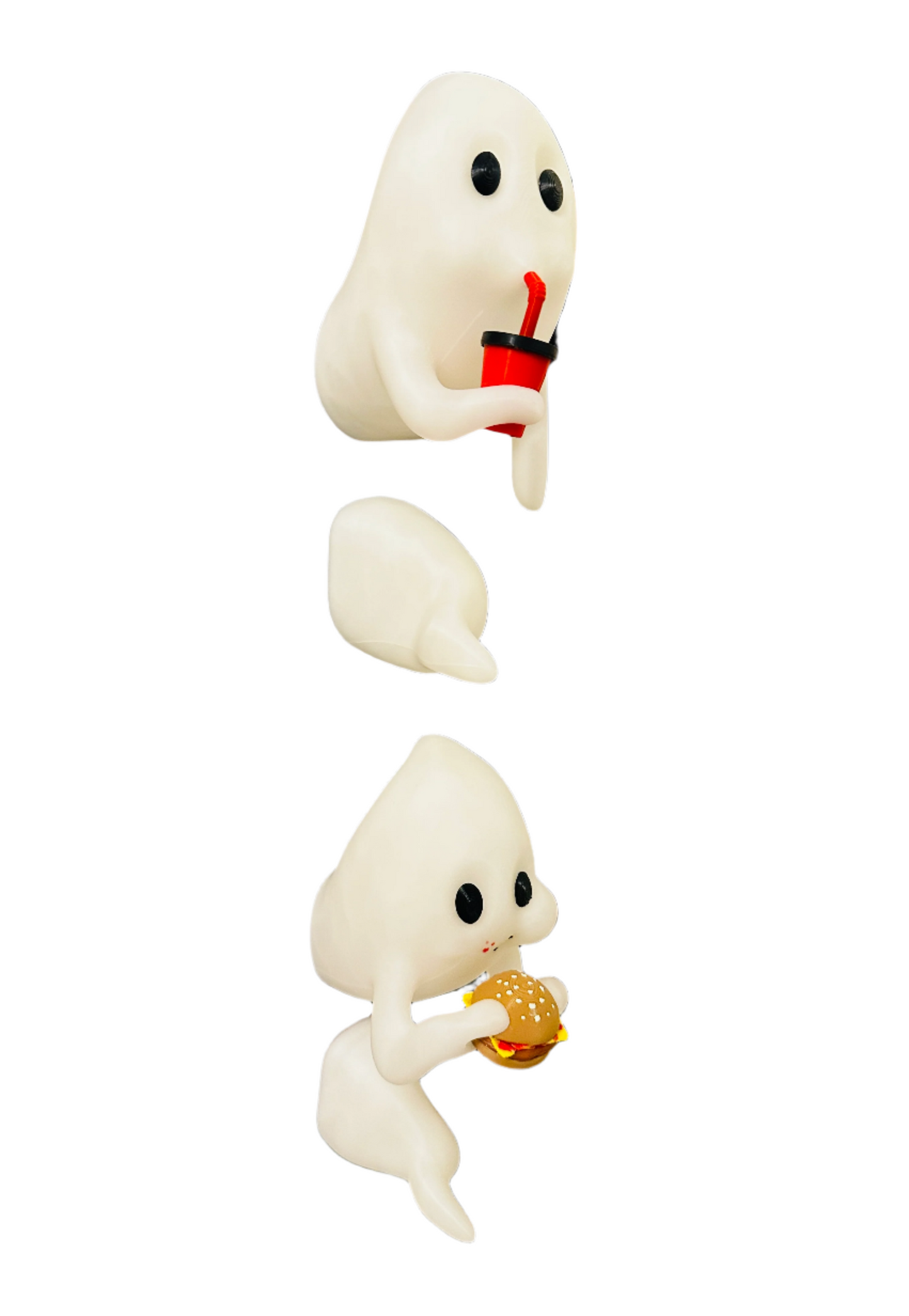 Fridge Frights Glow 3D Print Fridge Magnets (Cheeseburger & Soda Ghost)