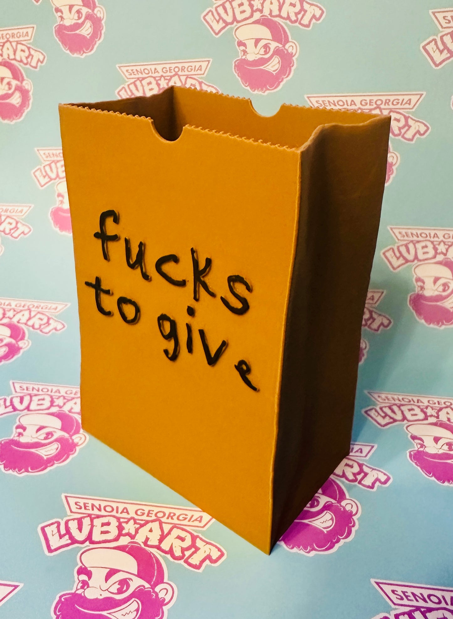No Fucks To Give Sack 3D Printed Display