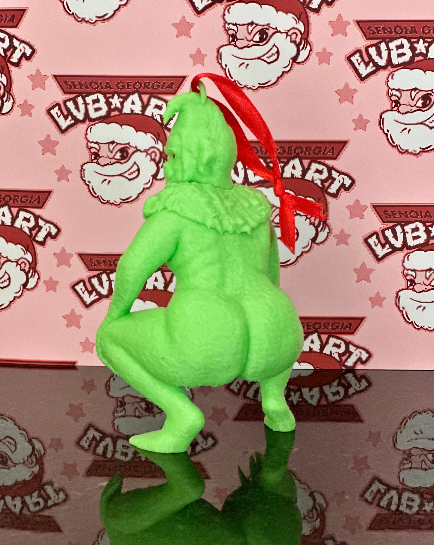 Thick Green Christmas Monster 3D Print Ornament