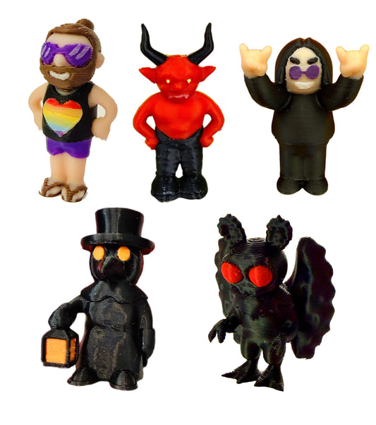 Mix & Match Tiny Figures (5 Pack) 3D Print Small Figure