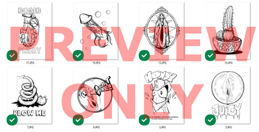 Digital Download: Ludwig Van Bacon Art Coloring Book -Vol 3, Peens & Vagenes