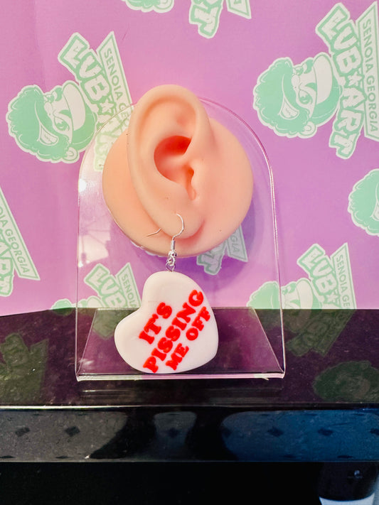 Marcus Worm Conversation Heart Earrings 3D Printed