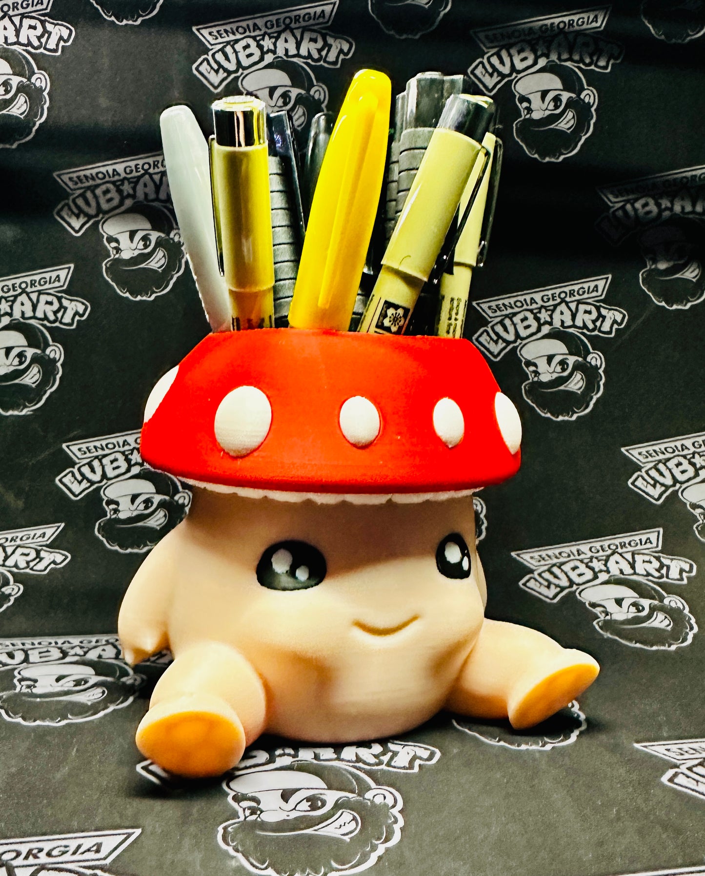 Chunky Mushroom Small Pot Plant Pencil Holder Organizer 3D Print