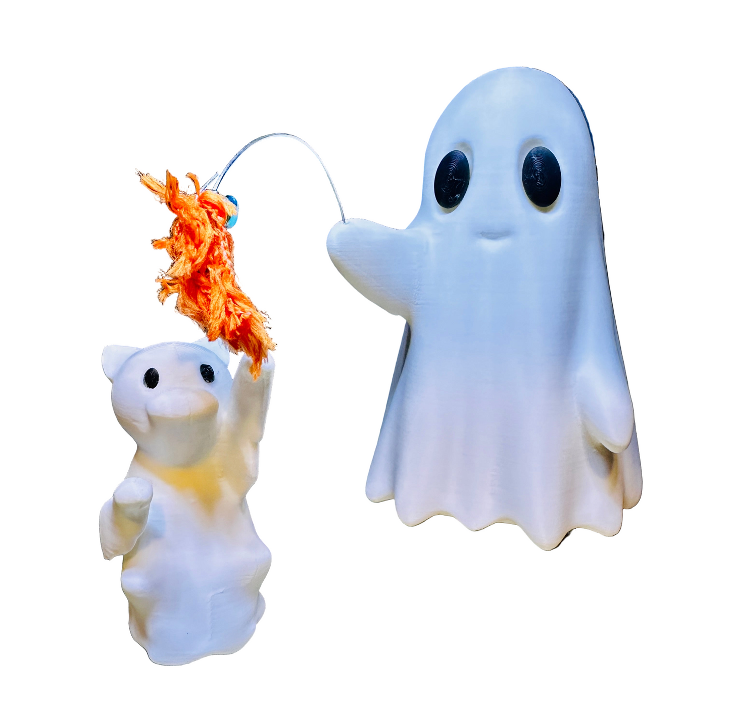Happy Afterlife Ghost With Cat 3D Print Statue