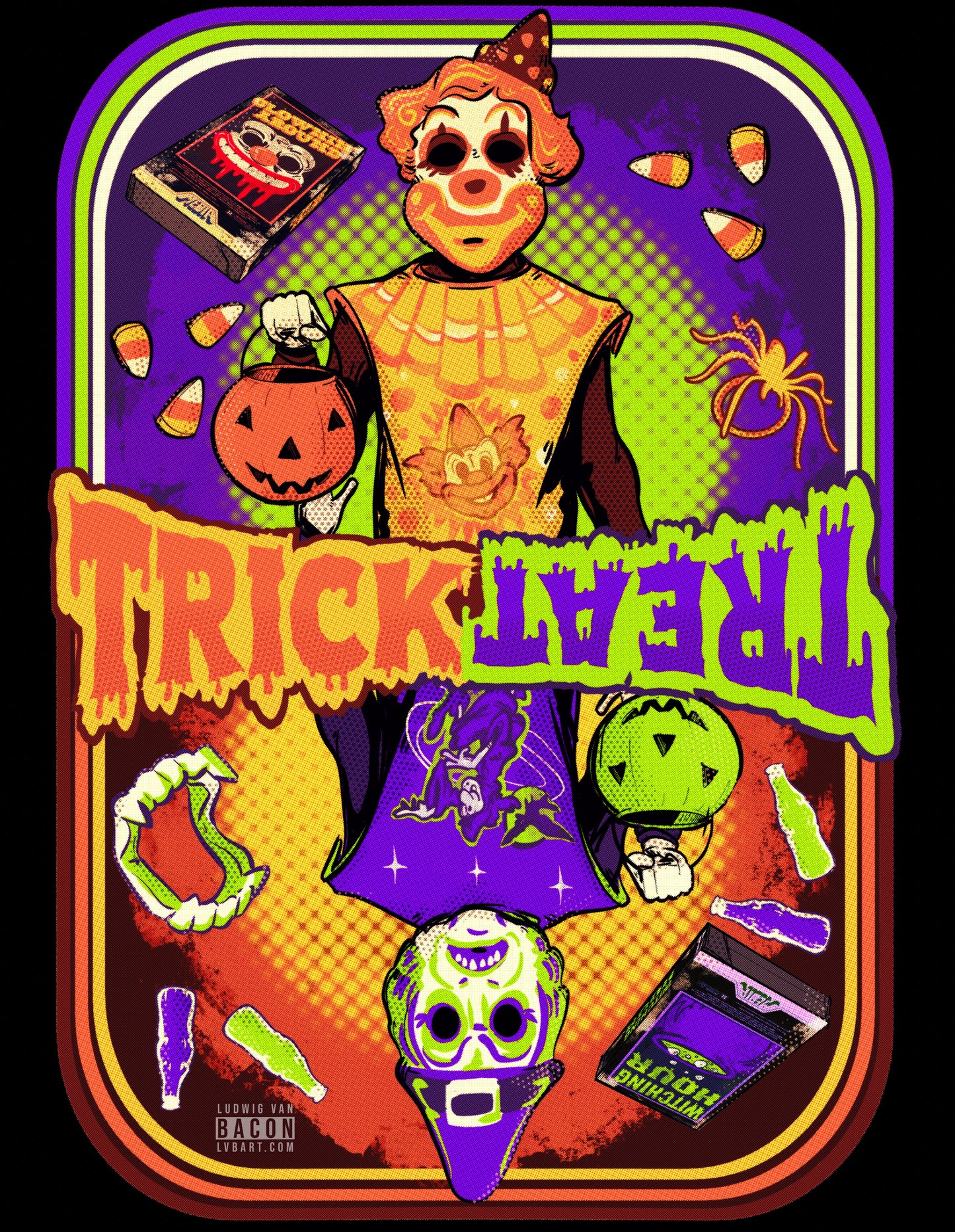 As Above So Below Retro Halloween Fine Art Print