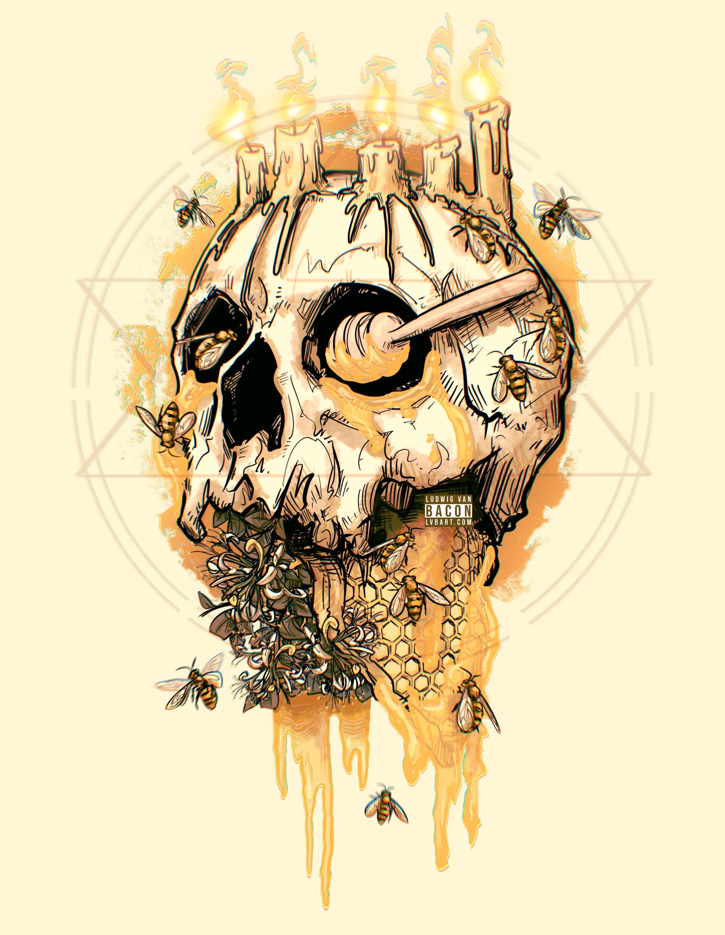 Elemental Skull Honeycore Fine Art Print