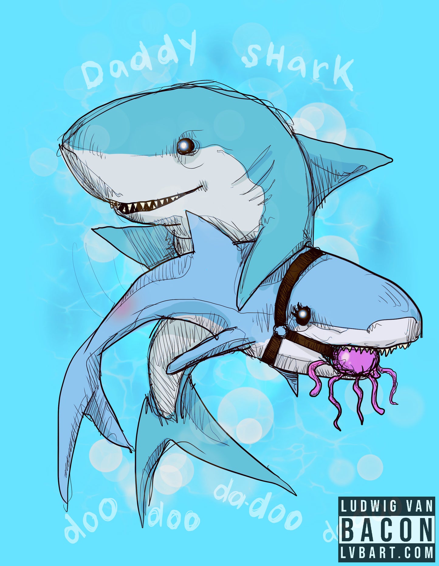 Daddy Shark Fine Art Print