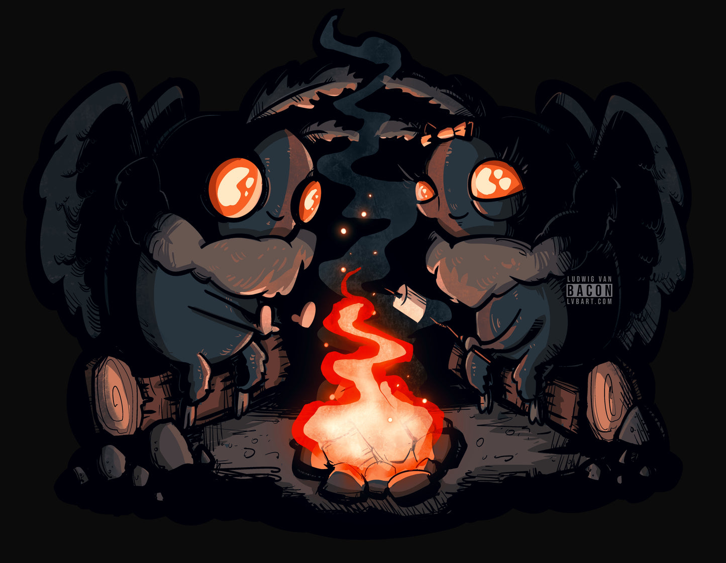 Mothman To A Flame Fine Art Print