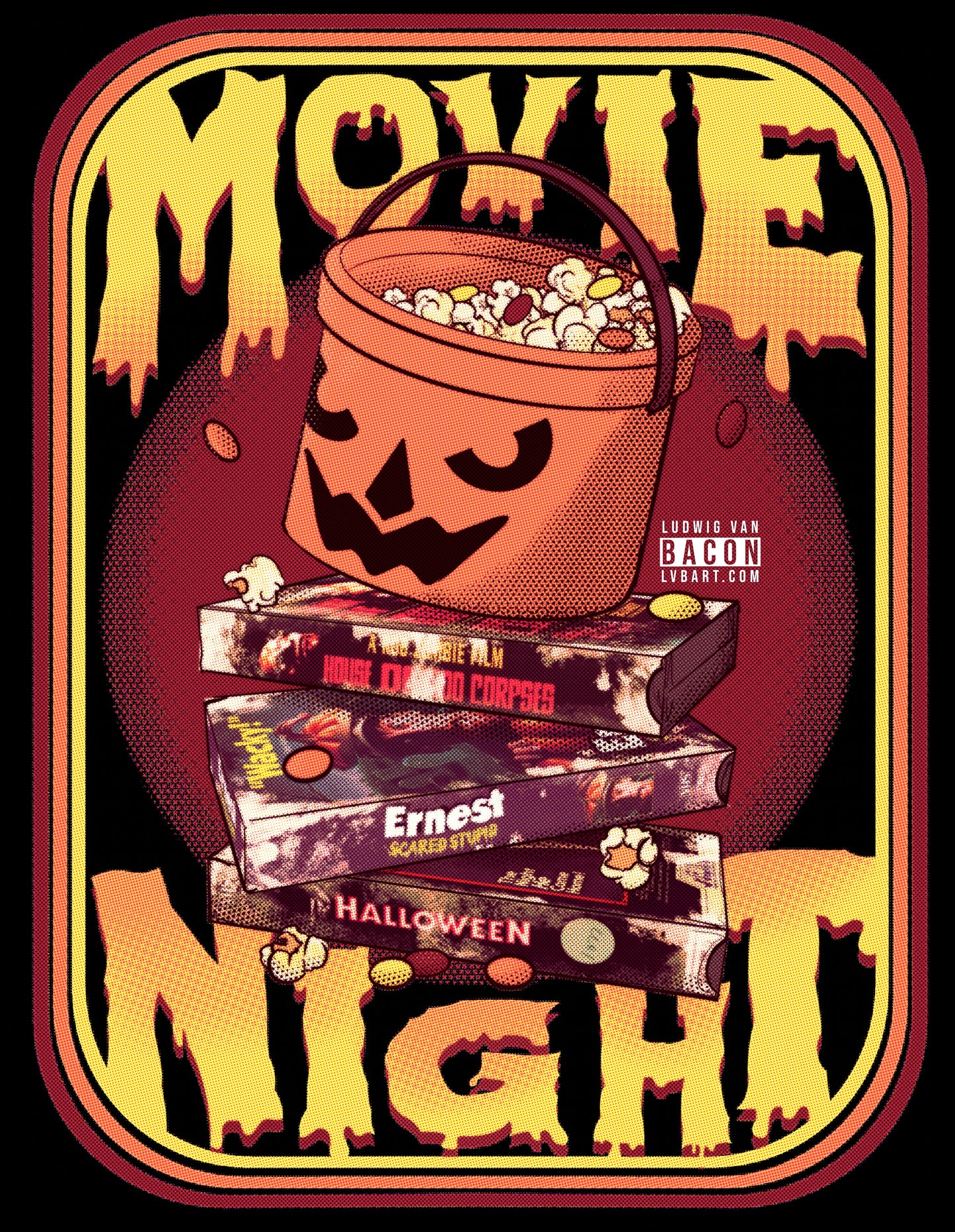 Retro Movie Night Fine Art Print