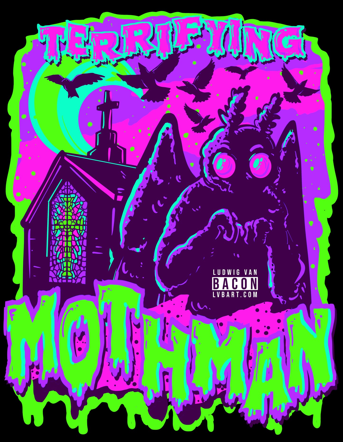 Terrifying Mothman Fine Art Print