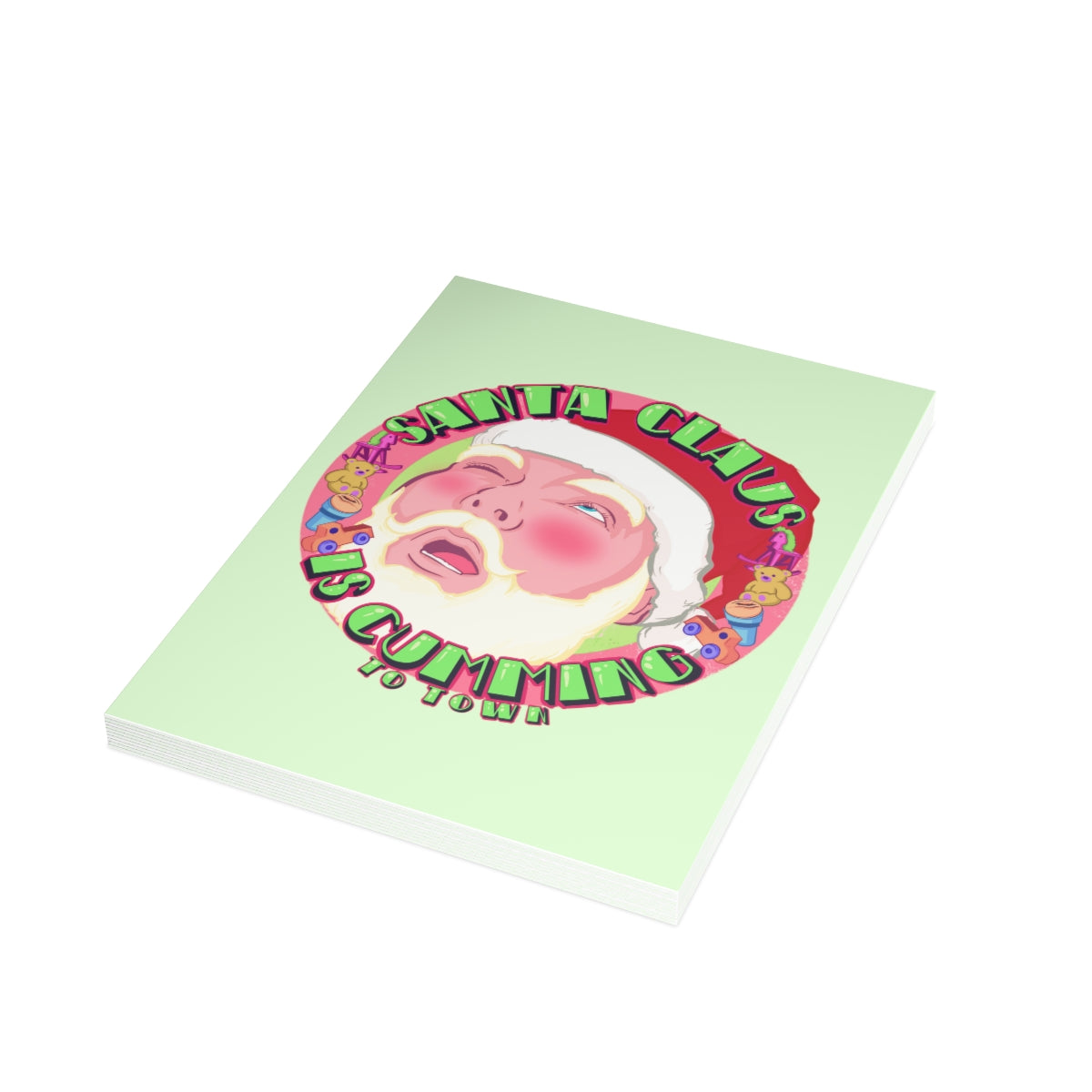 Santa Claus Is Cumming To Town Greeting Card Bundles (10, 30, 50 pcs)