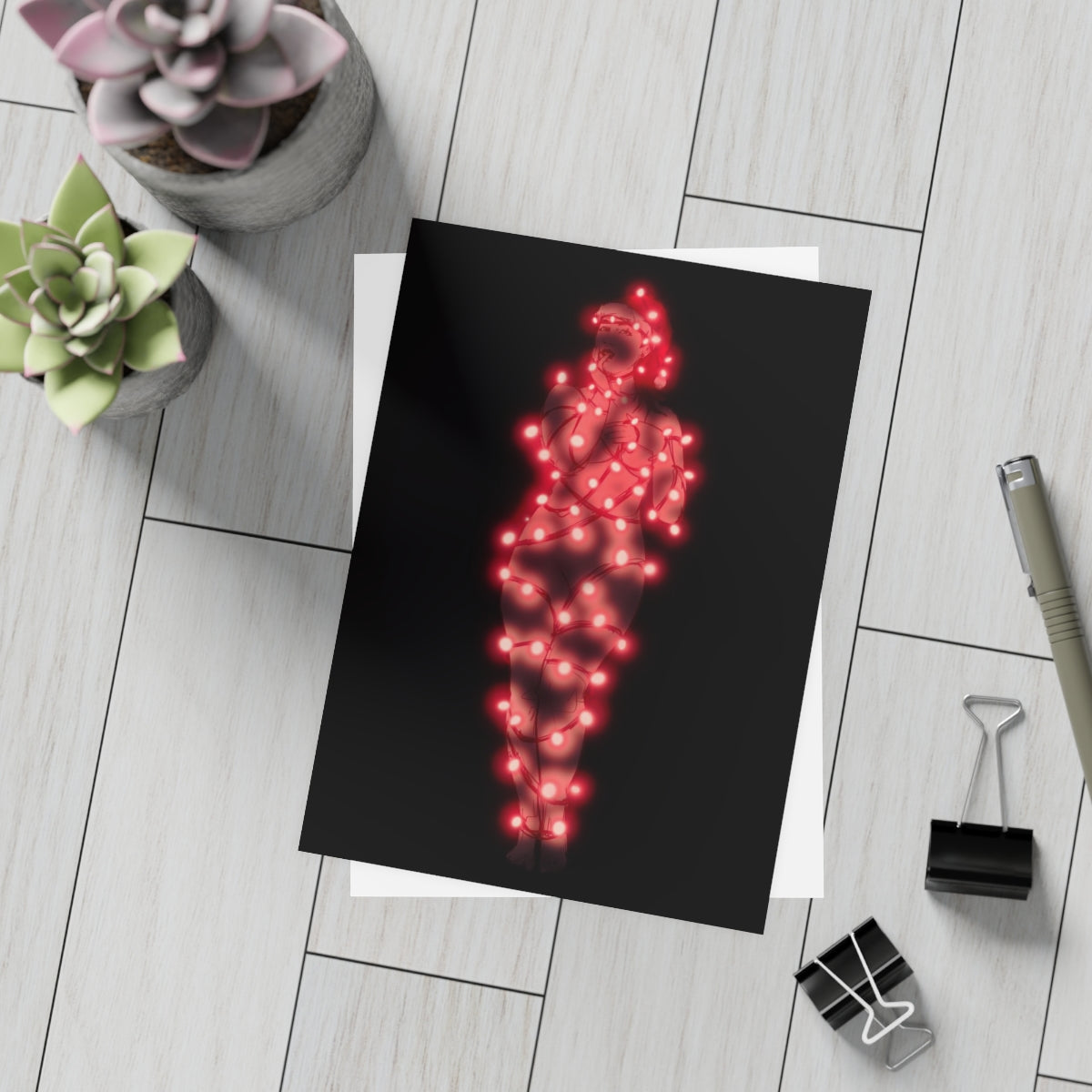Christmas Lights Greeting Card Bundles (10, 30, 50 pcs)