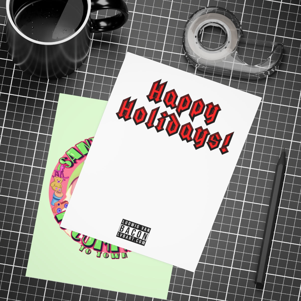 Santa Claus Is Cumming To Town Greeting Card Bundles (10, 30, 50 pcs)
