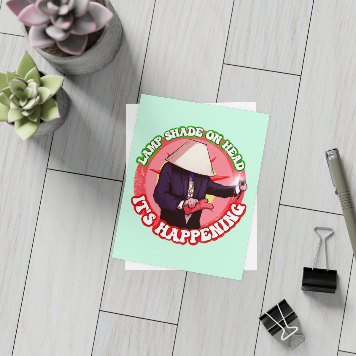 Lampshade On Head Greeting Card Bundles (10, 30, 50 pcs)