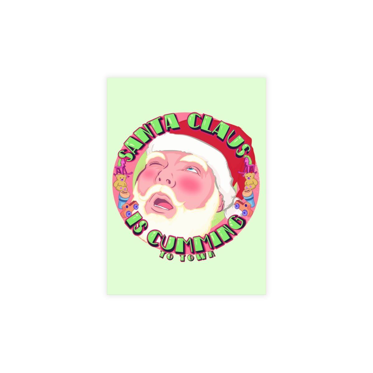 Santa Claus Is Cumming To Town Greeting Card Bundles (10, 30, 50 pcs)
