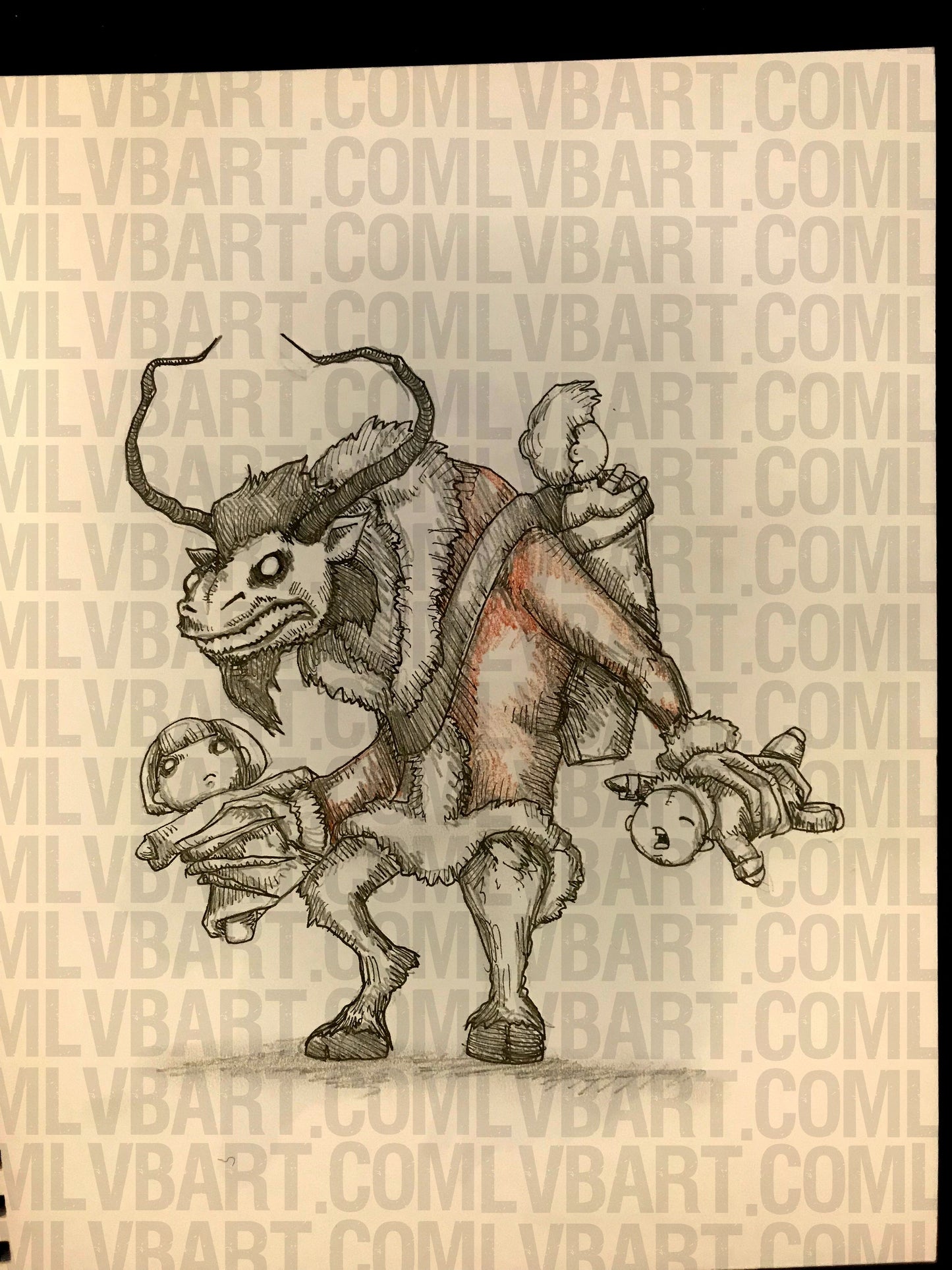Krampus 9x12 ORIGINAL Artwork