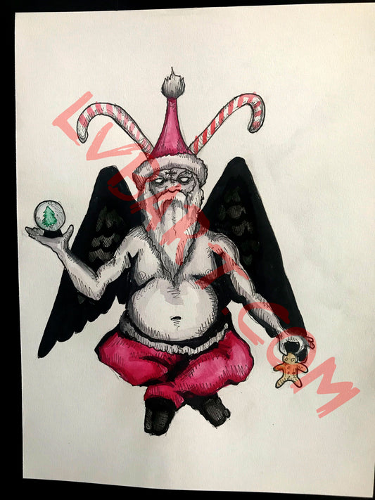 Santa Baphomet 9x12 ORIGINAL Artwork…