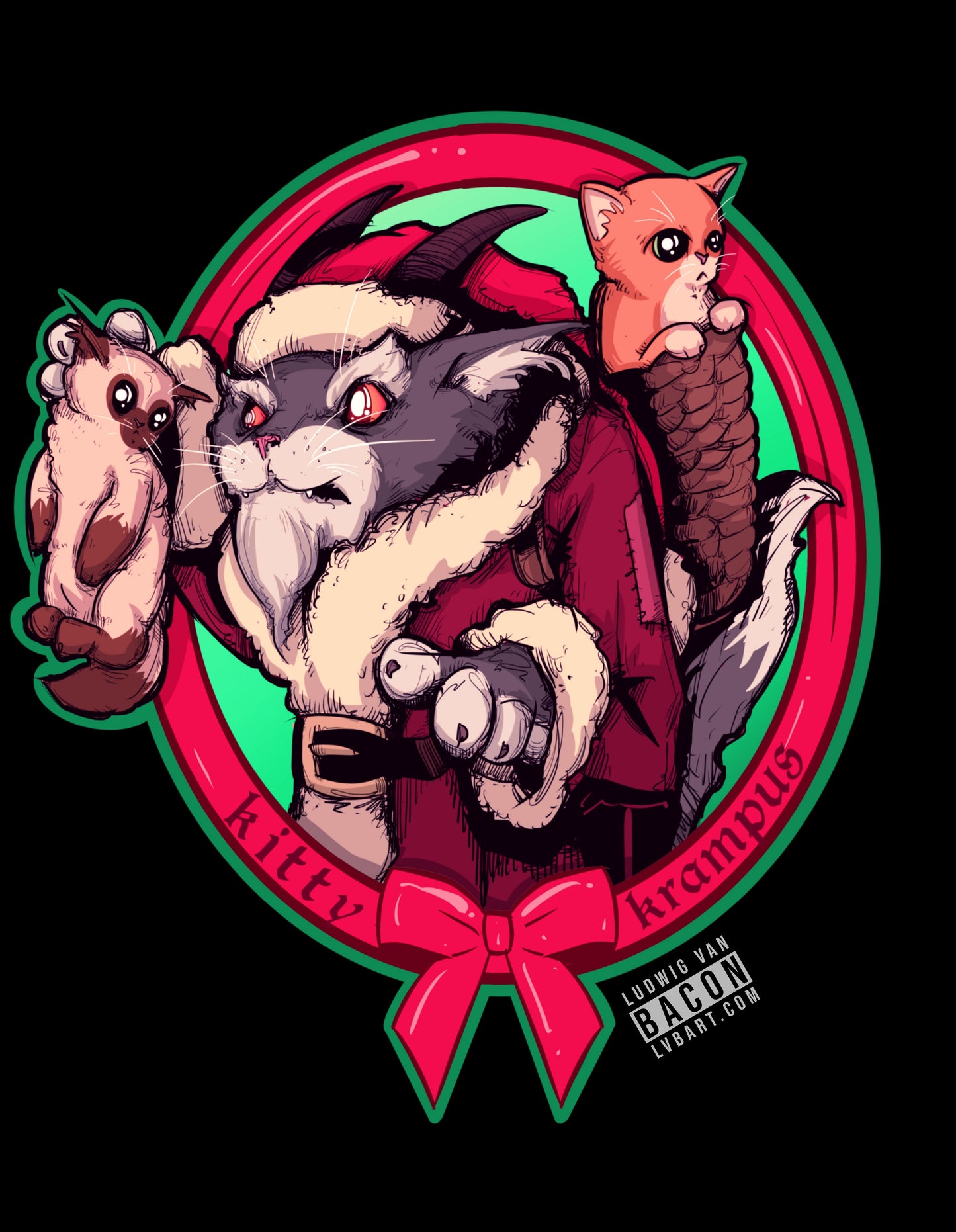 Kitty Krampus Fine Art Print