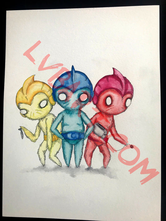 Plush Girls Are Easy 11x15 ORIGINAL Artwork