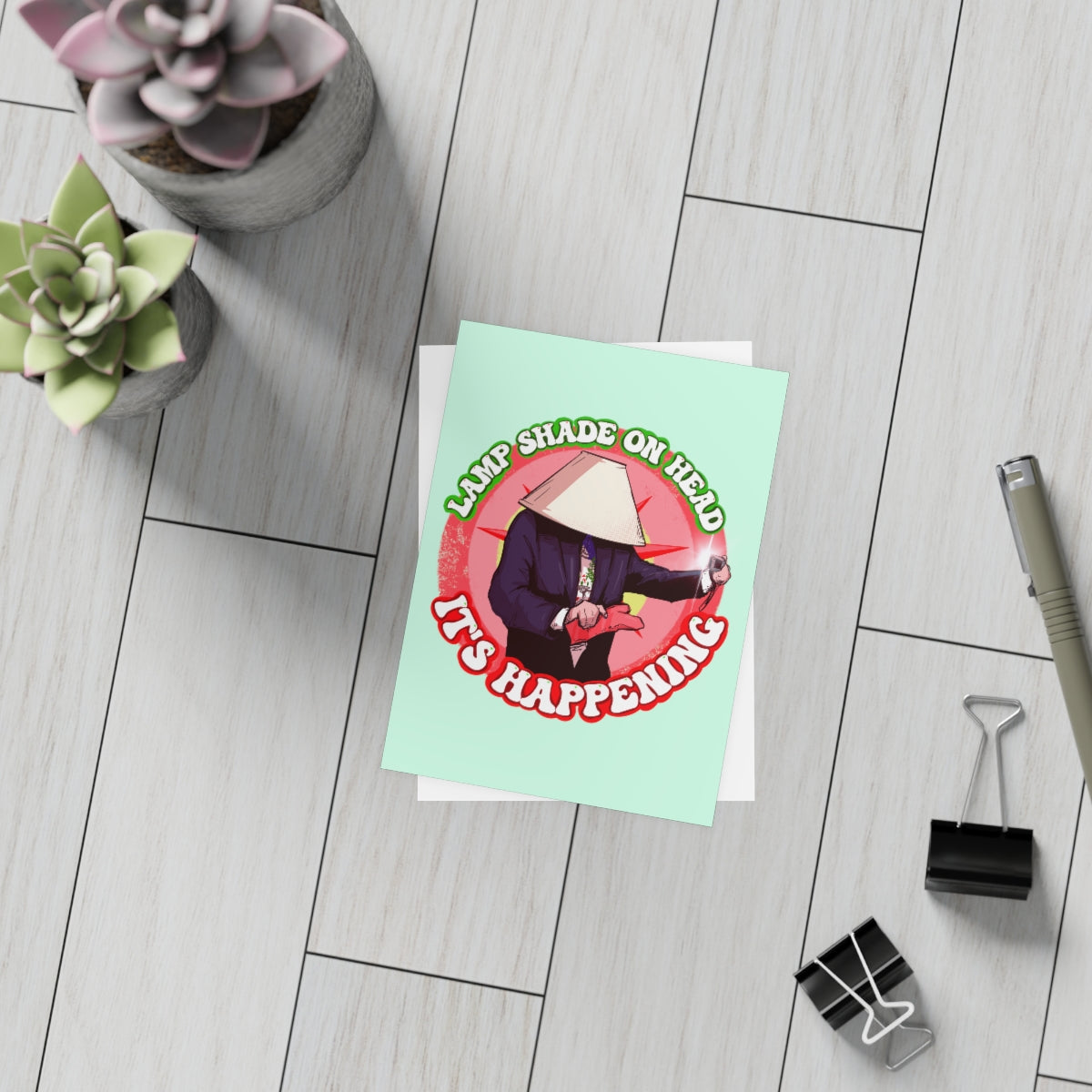 Lampshade On Head Greeting Card Bundles (10, 30, 50 pcs)