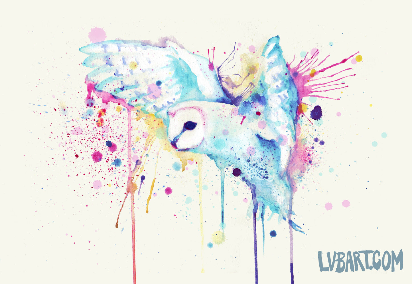 Rainbow Barn Owl Fine Art Print