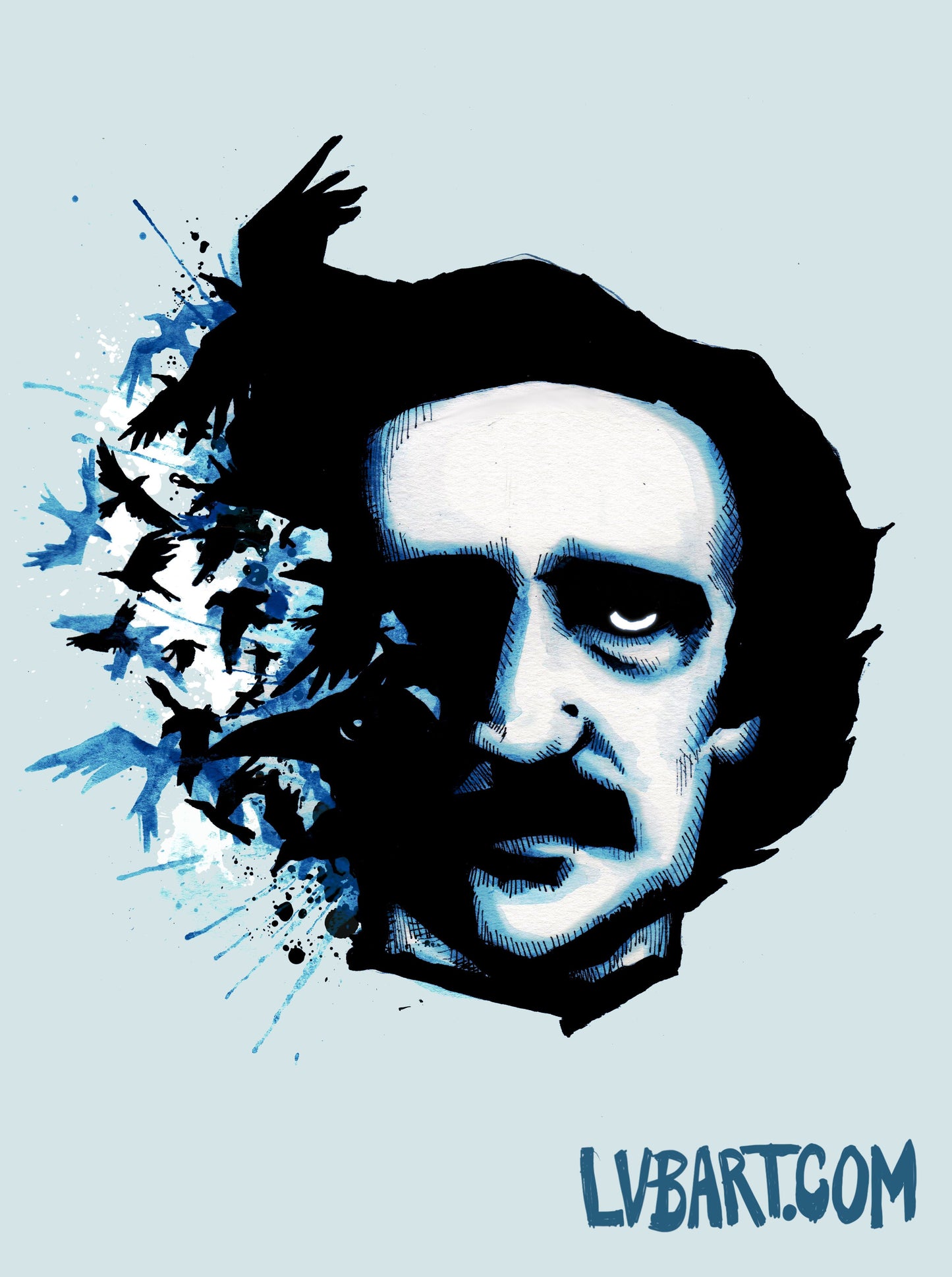 Edgar Allan Poe Crows Fine Art Print