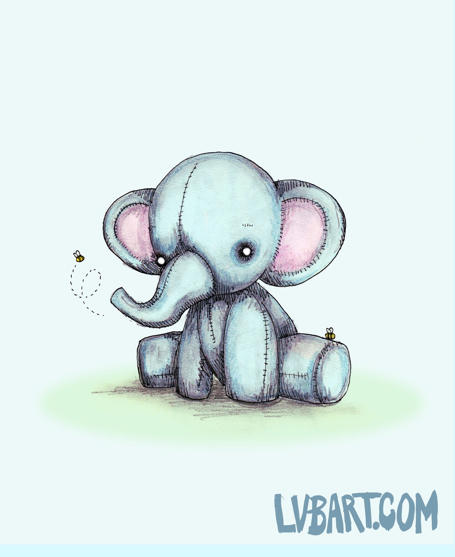 Elephant Bees Fine Art Print