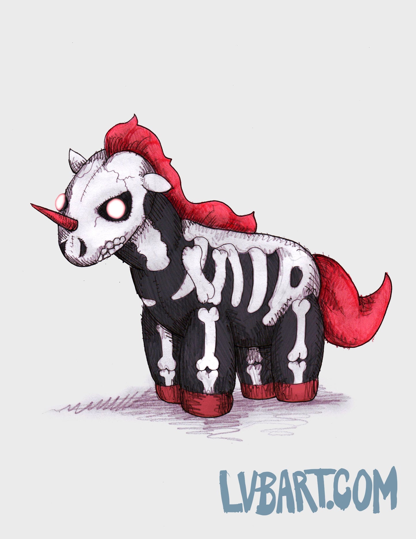 Evil Unicorn Plushie Fine Art Print