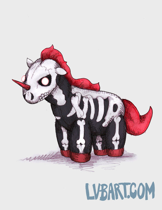 Evil Unicorn Plushie Fine Art Print
