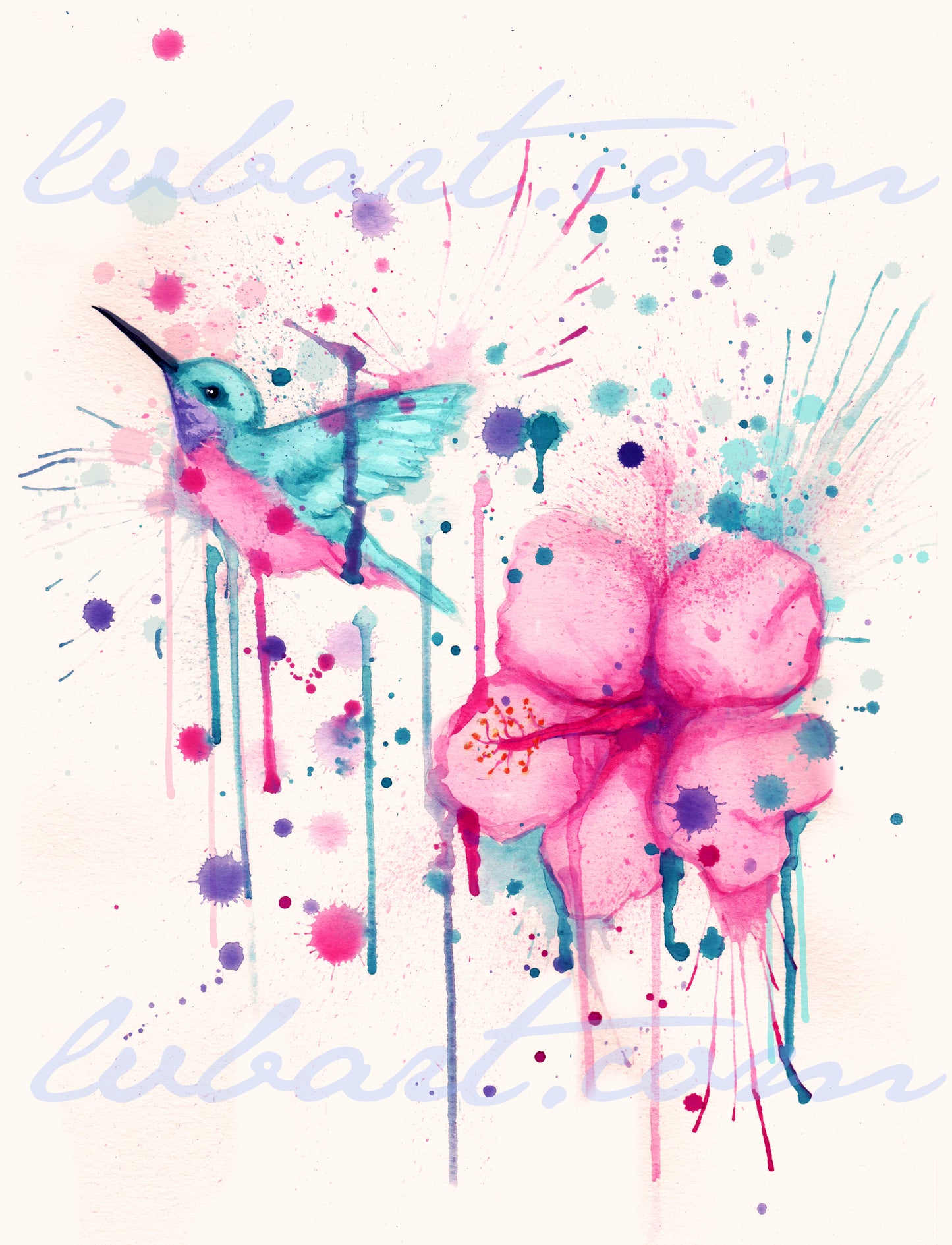 Hibiscus Hummingbird Fine Art Print