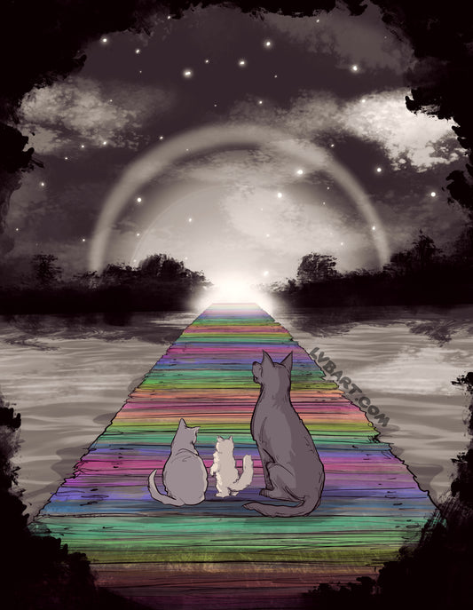 Custom Pet Rainbow Bridge Fine Art Print Commission