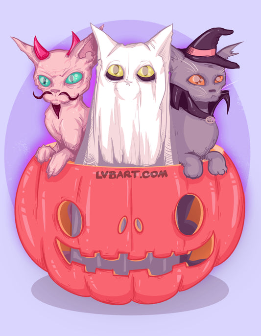 Meow-loween Fine Art Print
