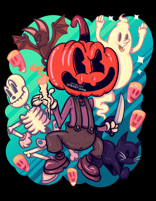 Rubber Hose Halloween Fine Art Print