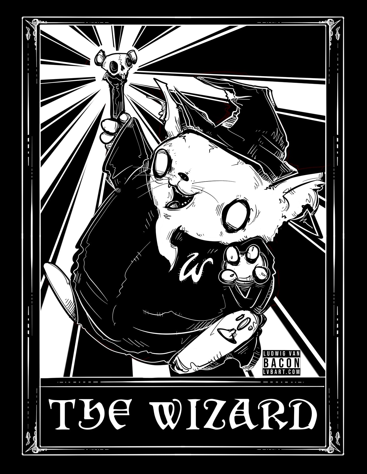 Fat Cat Tarot: The Wizard Fine Art Print