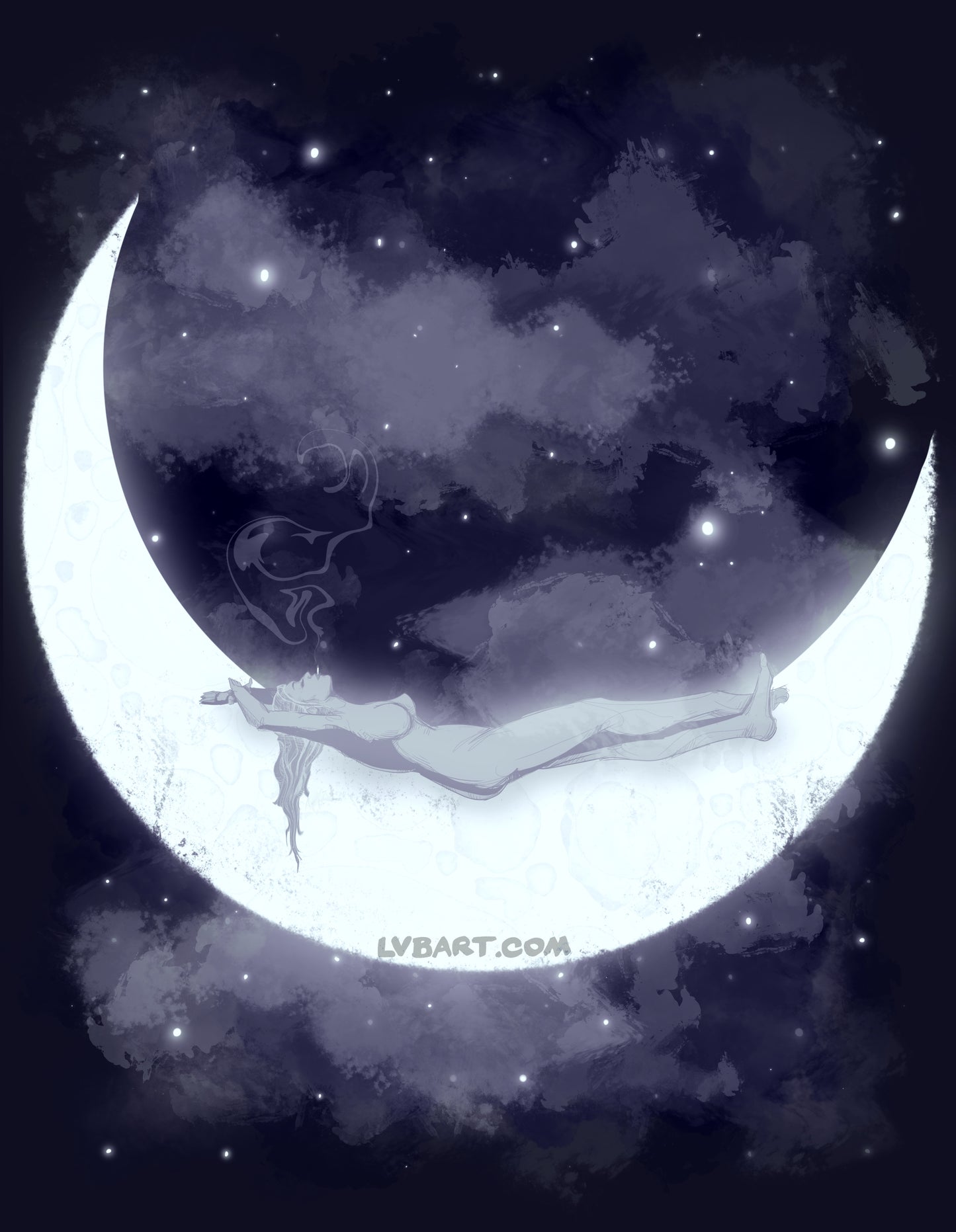 The Girl Who Loved The Moon Fine Art Print