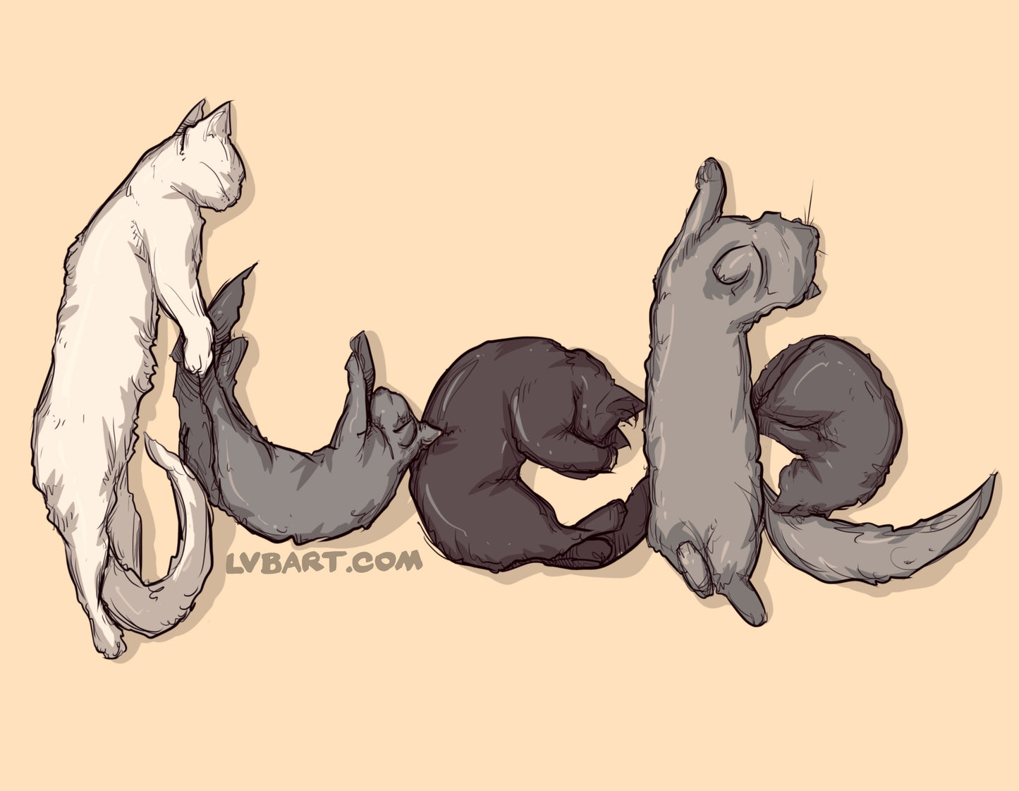 Sleeping Kitties Fine Art Print