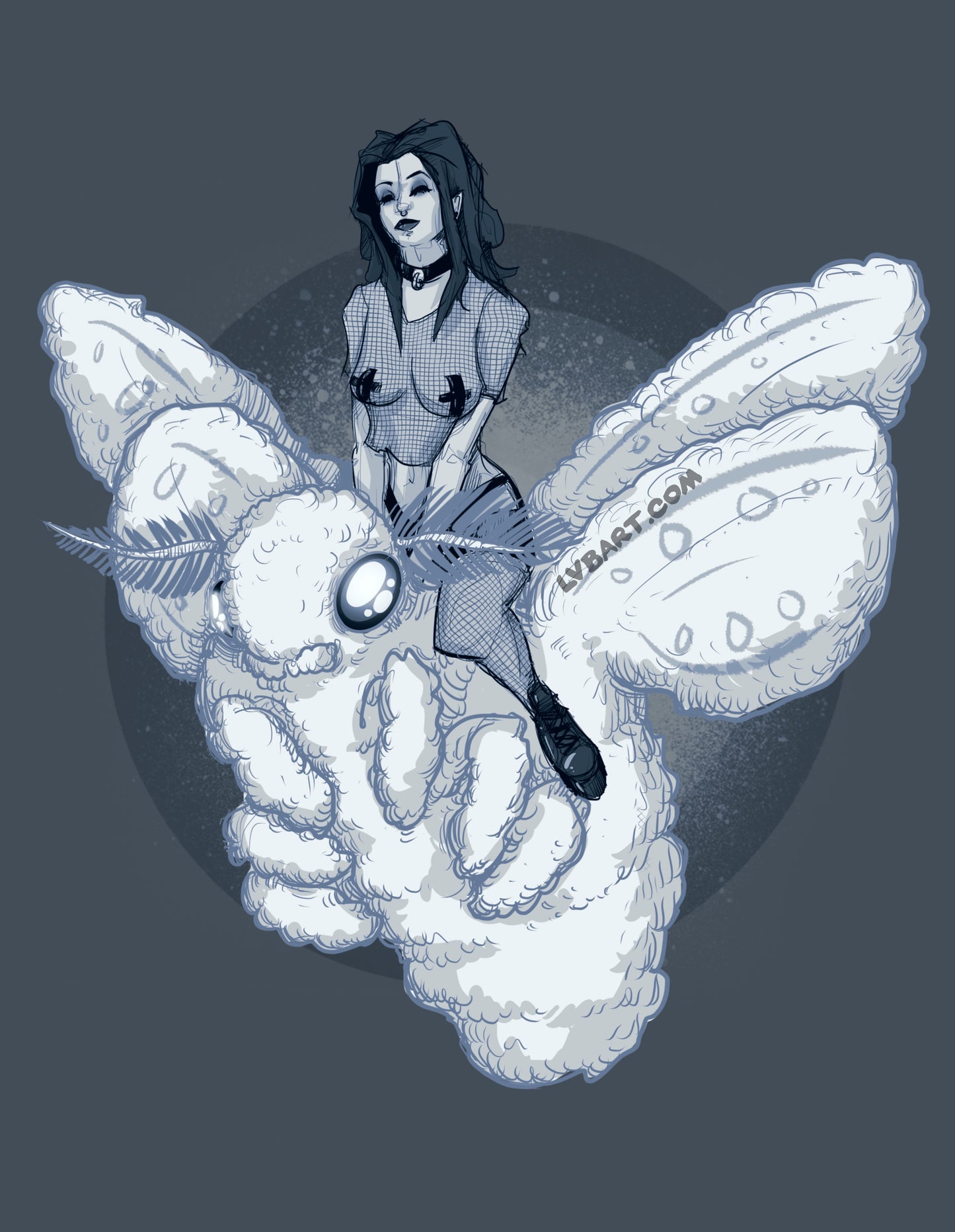 Goth On A Moth Fine Art Print