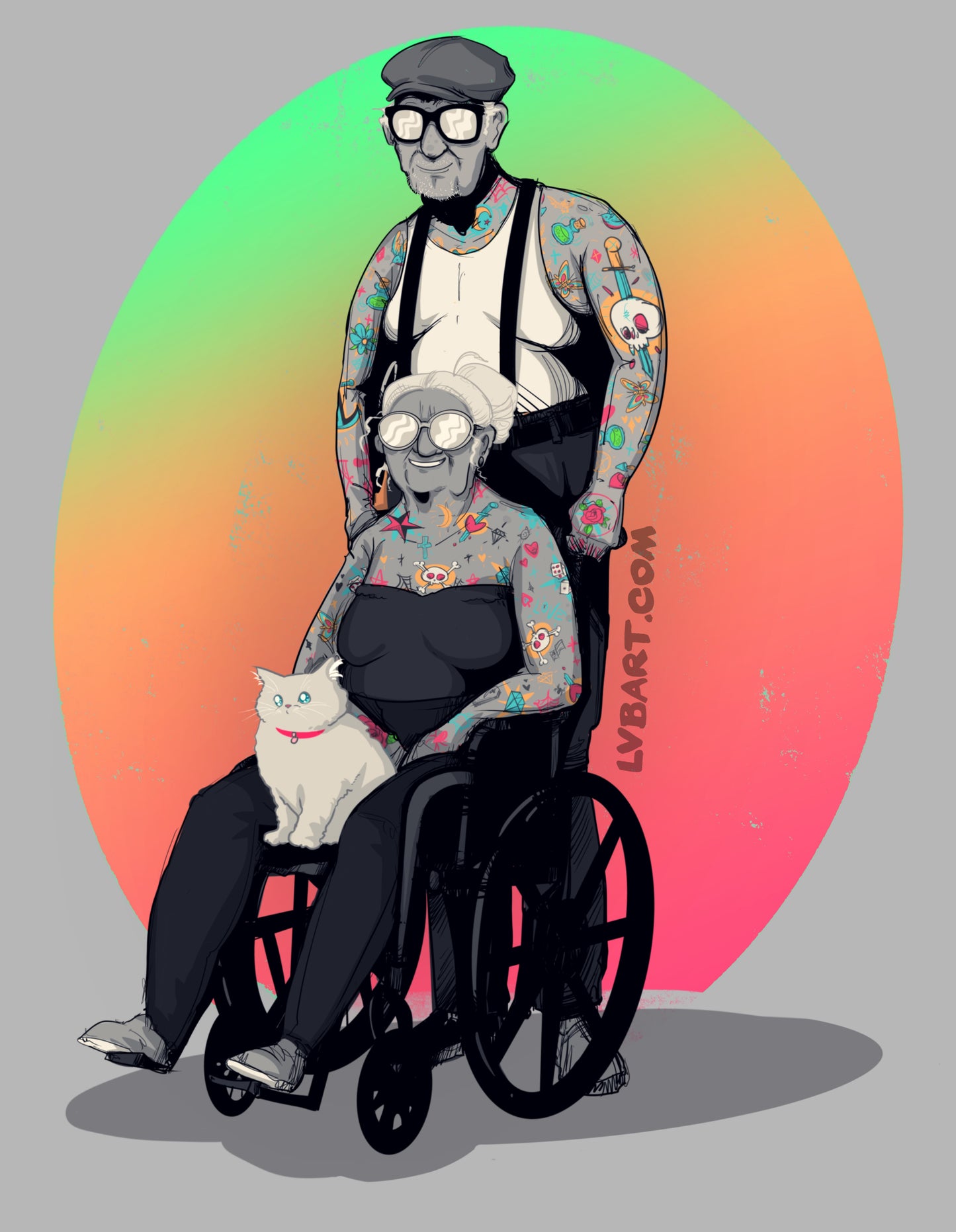 Inked & Elderly Fine Art Print