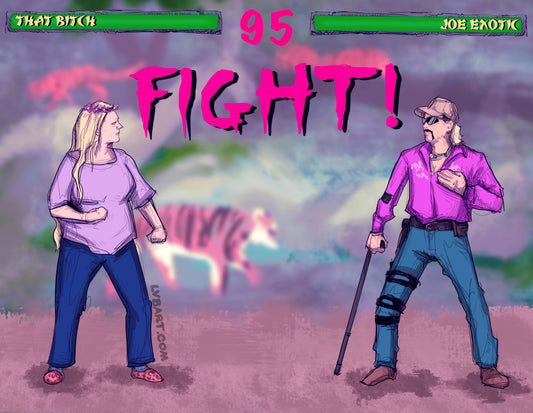 Big Cat Kombat Fine Art Print